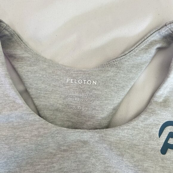 Peloton Womens Small Heathered Strappy Sports Bra Gray Blue No Pads Yoga - Picture 2 of 5